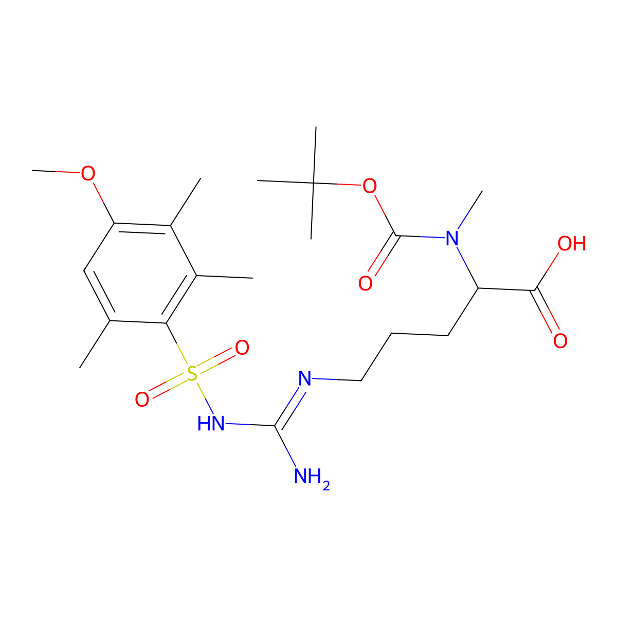 Boc-N-Me-Arg(Mtr)-OH molecular structure, CAS 125602-26-8