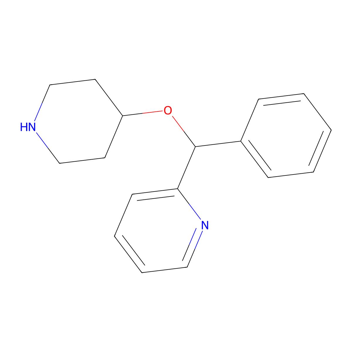 2-(Phenyl(piperidin-4-yloxy)methyl)pyridine molecular structure, CAS 125603-01-2