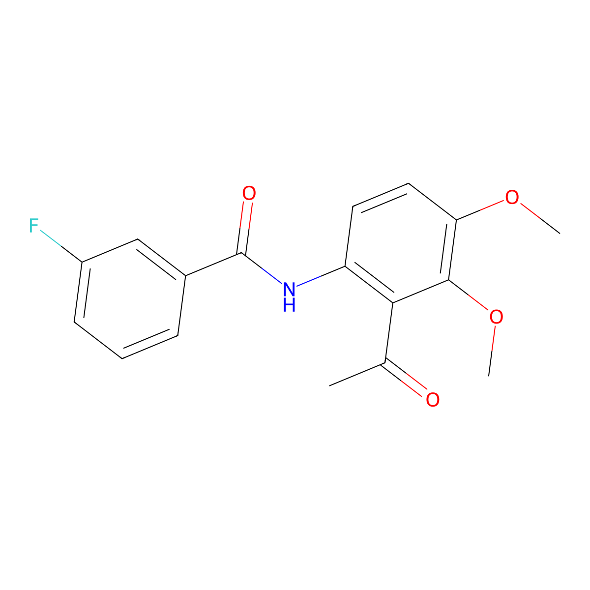 N-(2-acetyl-3,4-dimethoxyphenyl)-3-fluorobenzamide molecular structure, CAS 1256037-07-6