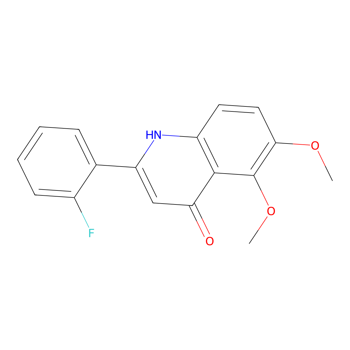 2-(2-Fluorophenyl)-5,6-dimethoxyquinolin-4(1H)-one molecular structure, CAS 1256037-23-6