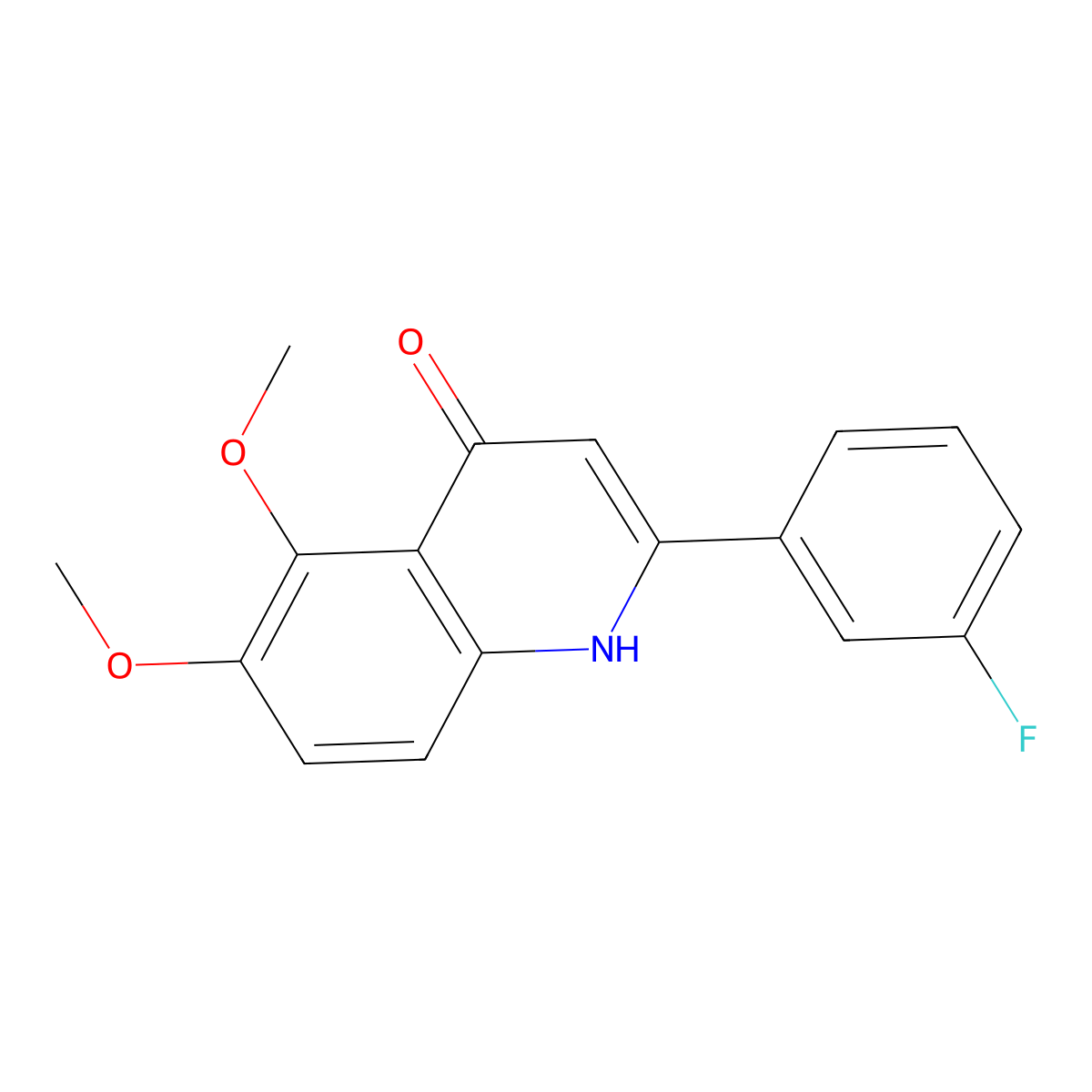 2-(3-Fluorophenyl)-5,6-dimethoxyquinolin-4(1H)-one molecular structure, CAS 1256037-25-8