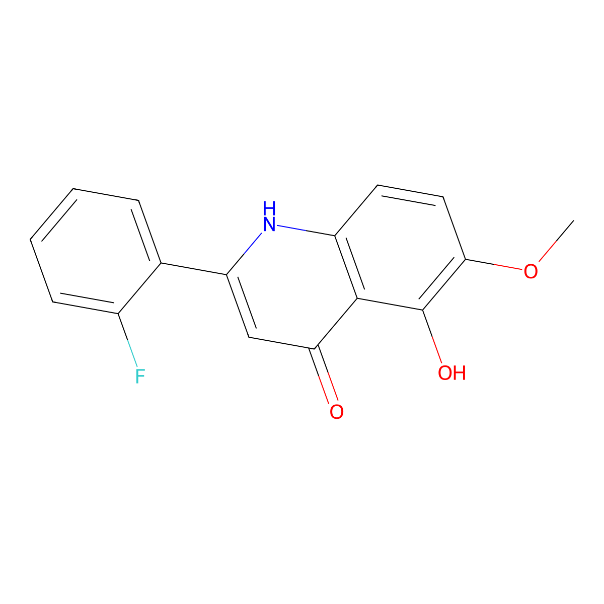 2-(2-Fluorophenyl)-5-hydroxy-6-methoxyquinolin-4(1H)-one molecular structure, CAS 1256037-40-7