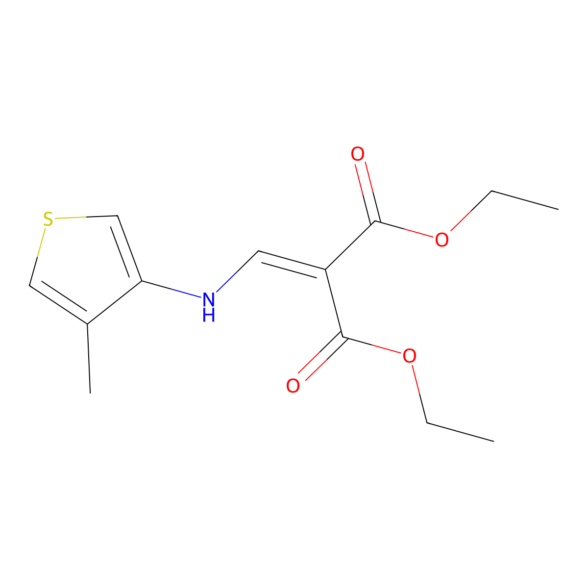 Diethyl 2-{[(4-methylthien-3-yl)amino]methylene}malonate molecular structure, CAS 125605-37-0