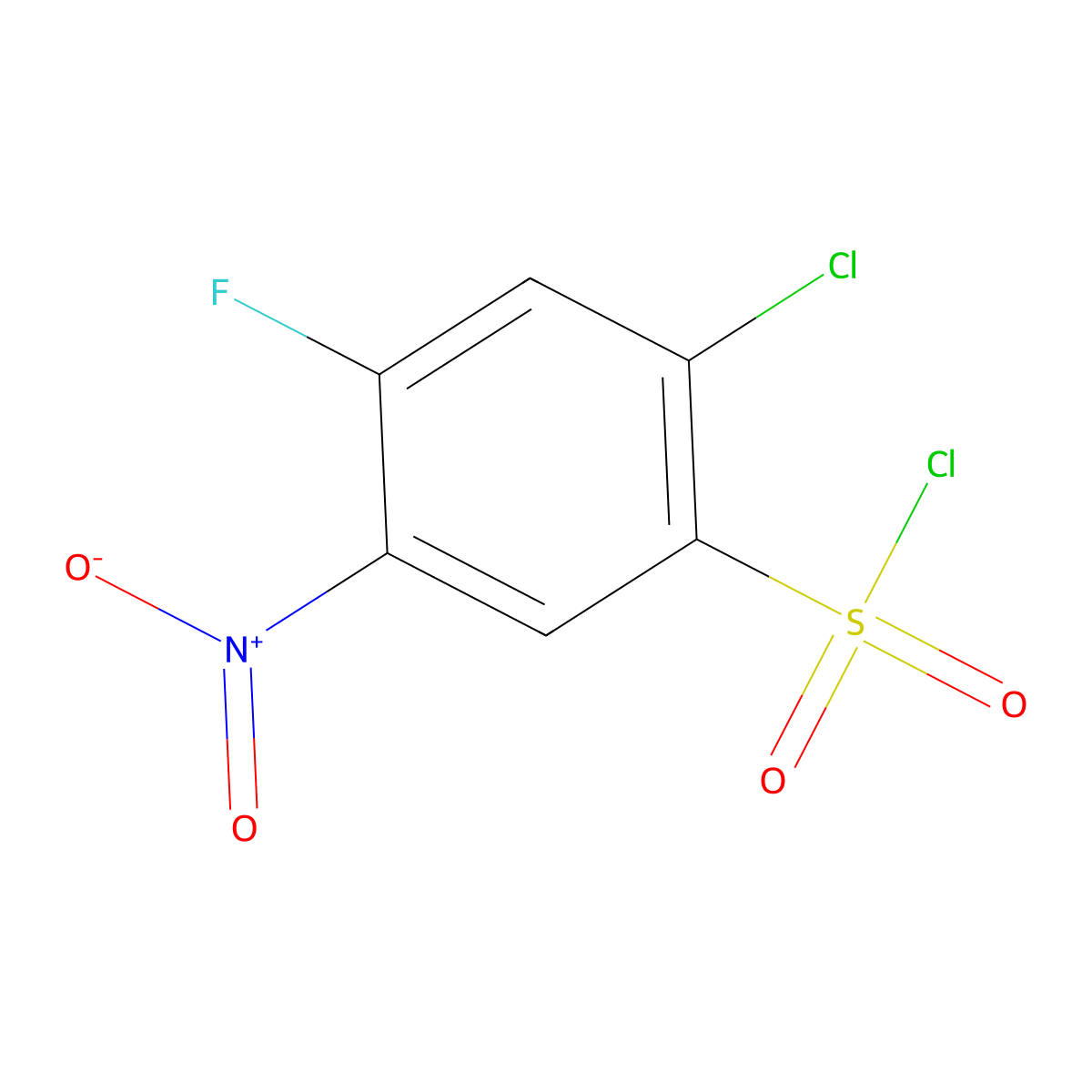 2-Chloro-4-fluoro-5-nitrobenzene-1-sulfonyl chloride molecular structure, CAS 125607-05-8