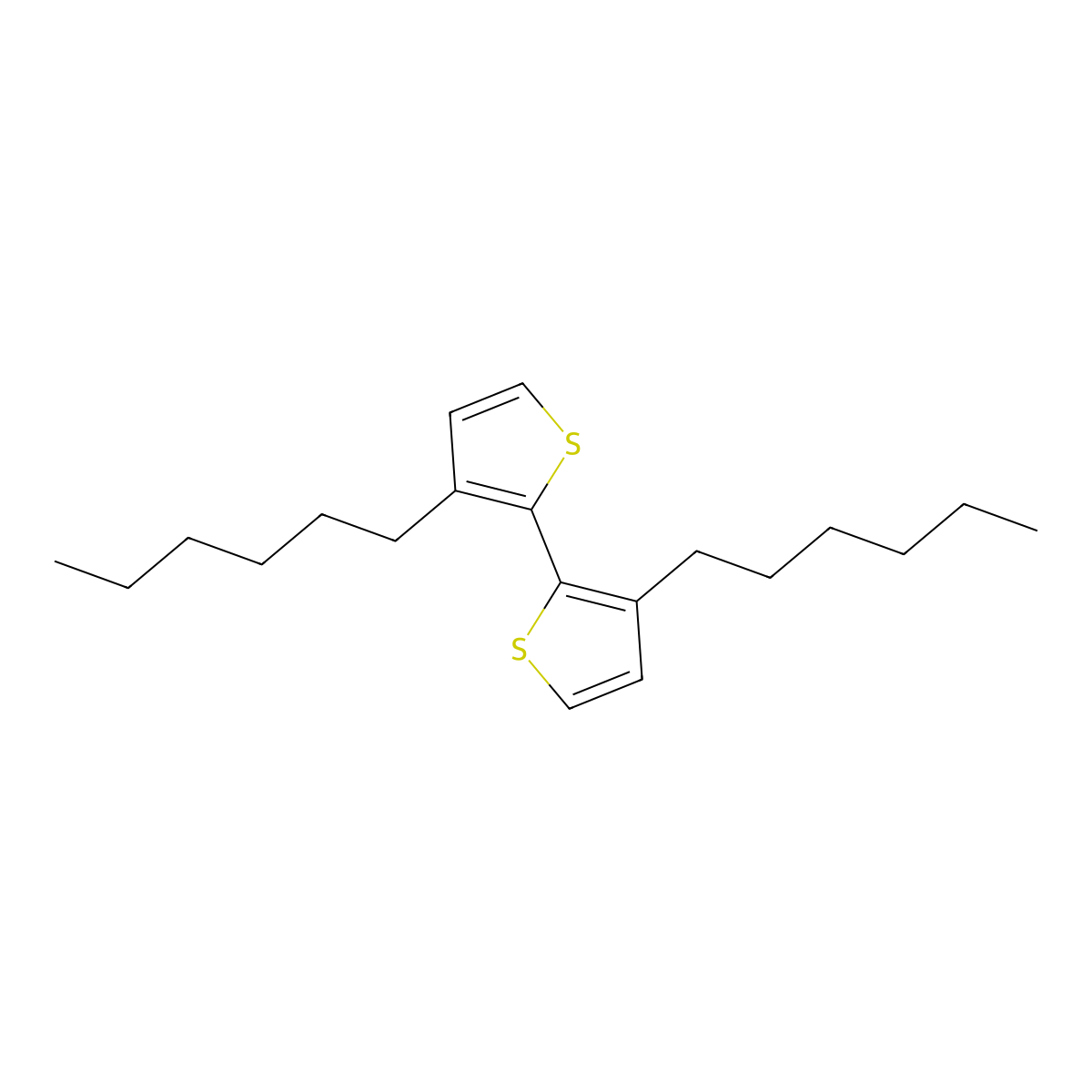 3,3'-Dihexyl-2,2'-bithiophene molecular structure, CAS 125607-30-9