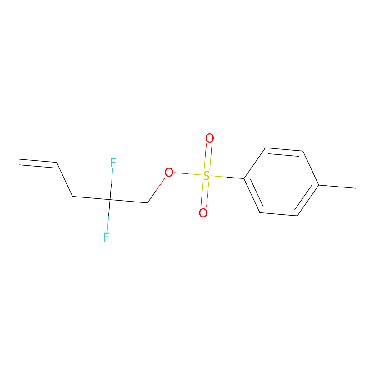 2,2-Difluoropent-4-en-1-yl 4-methylbenzene-1-sulfonate molecular structure, CAS 1256080-84-8