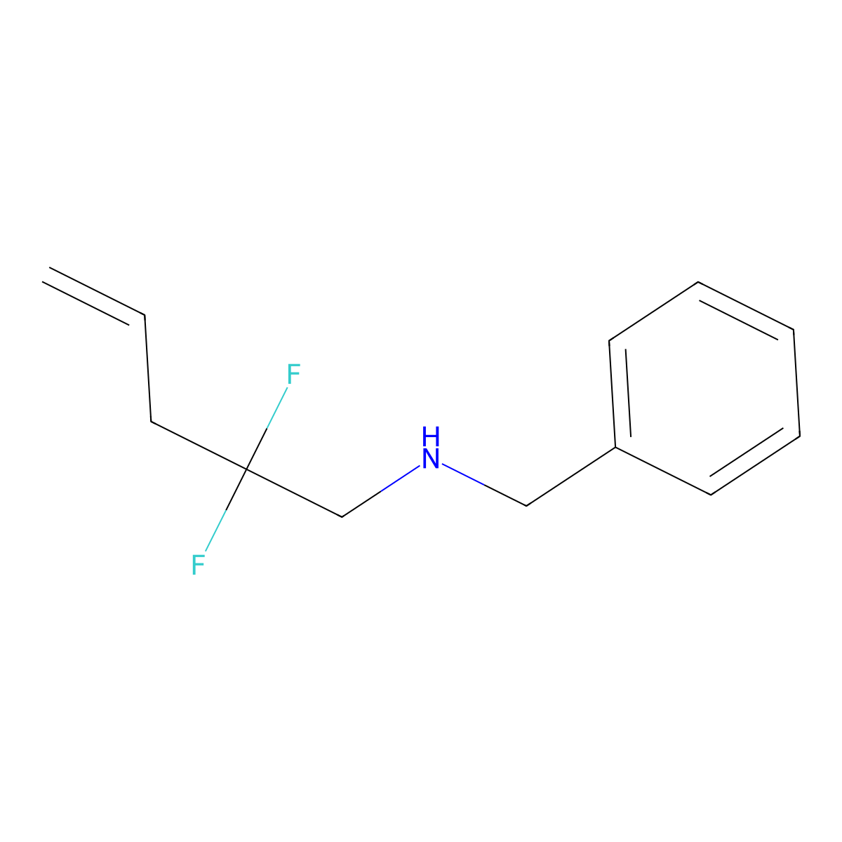 Benzyl-(2,2-difluoro-pent-4-enyl)-amine molecular structure, CAS 1256080-86-0