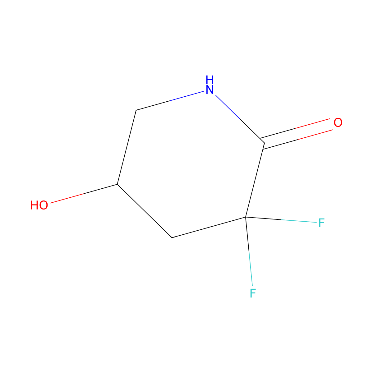 3,3-Difluoro-5-hydroxypiperidin-2-one molecular structure, CAS 1256080-98-4