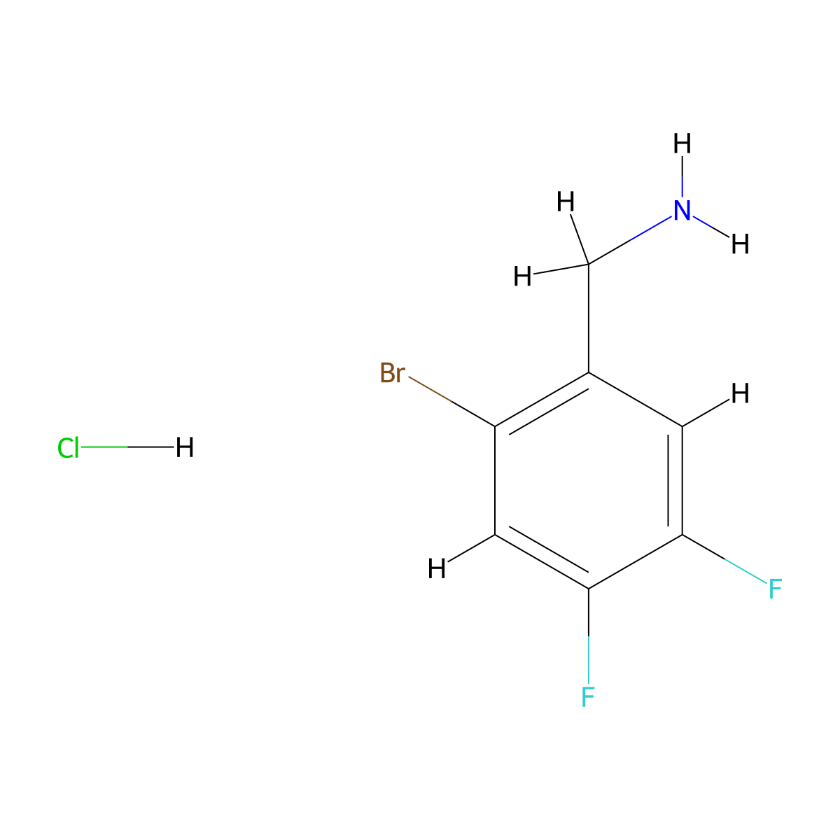 (2-Bromo-4,5-difluorophenyl)methanamine hydrochloride molecular structure, CAS 1256081-77-2