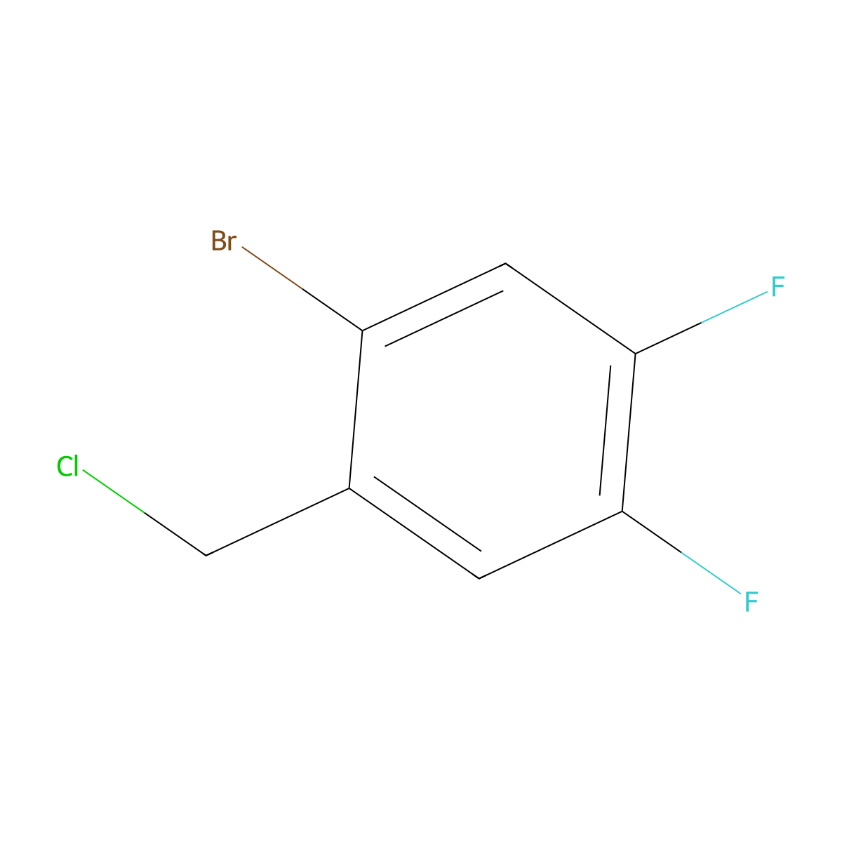 1-Bromo-2-(chloromethyl)-4,5-difluorobenzene molecular structure, CAS 1256081-79-4