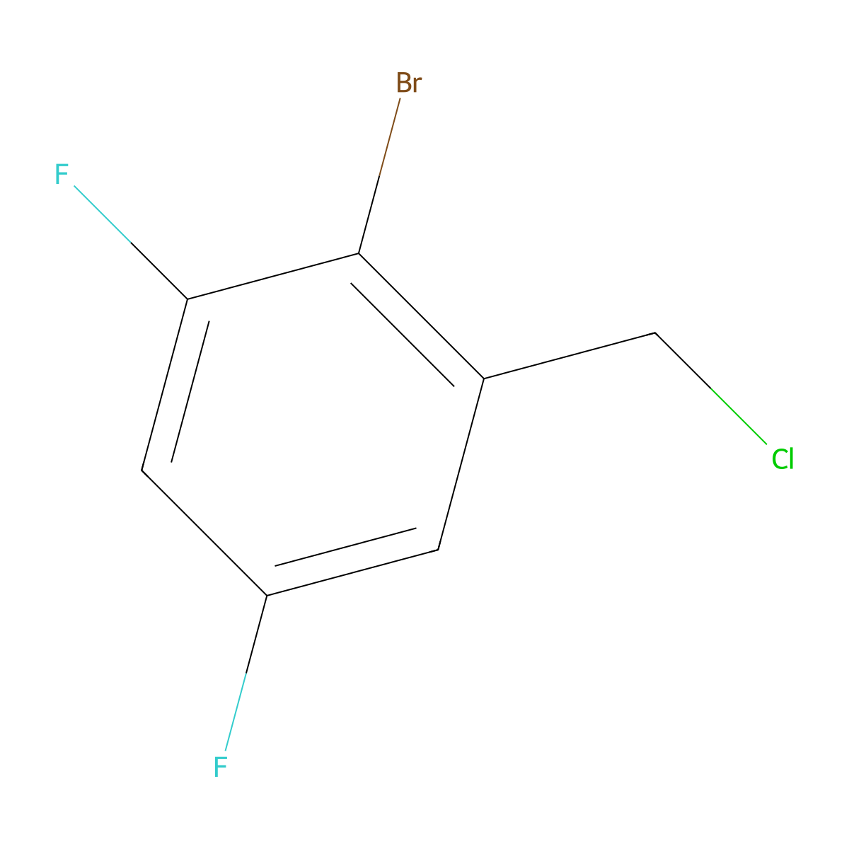 2-Bromo-1-(chloromethyl)-3,5-difluorobenzene molecular structure, CAS 1256081-82-9