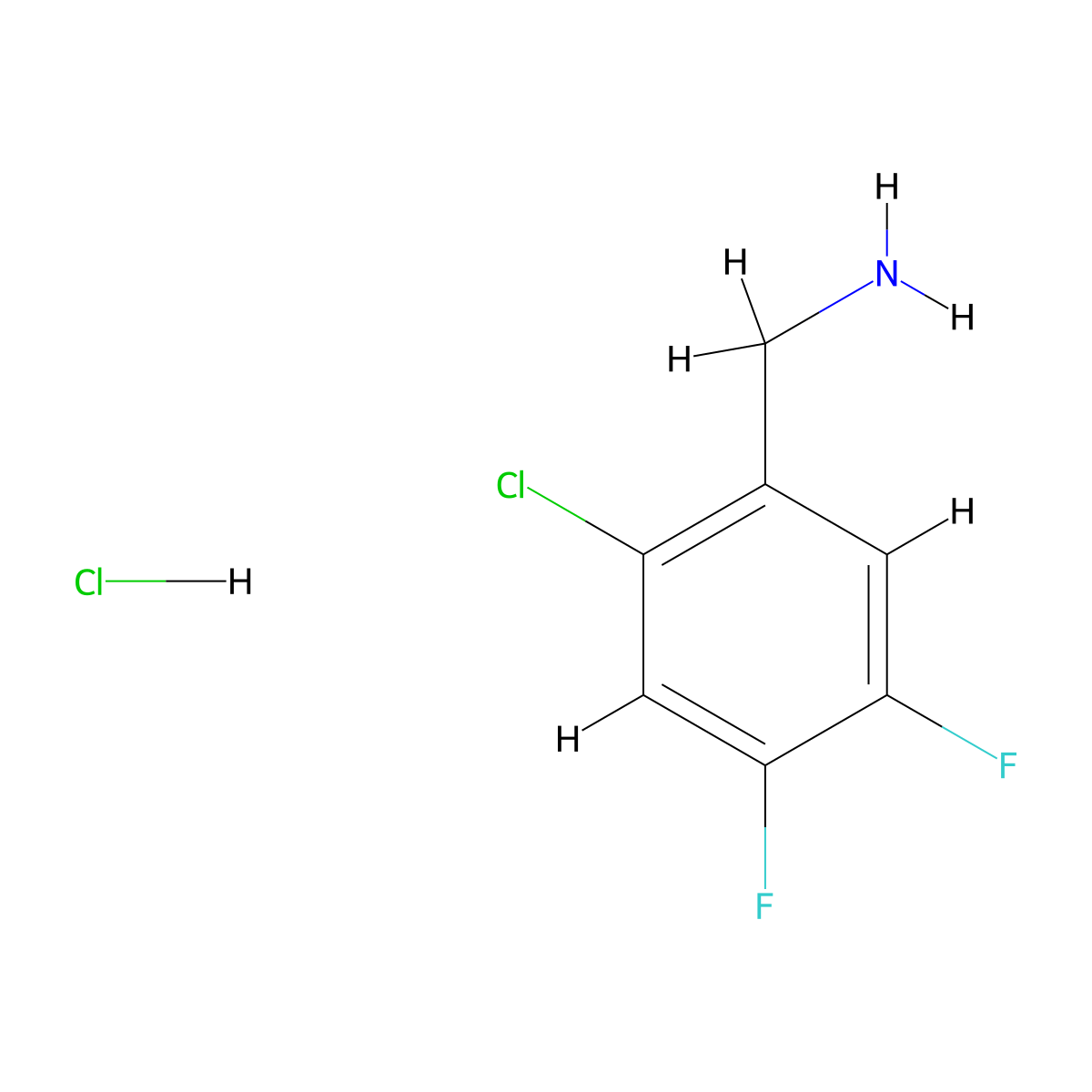 1-(2-Chloro-4,5-difluorophenyl)methanamine hydrochloride molecular structure, CAS 1256081-87-4