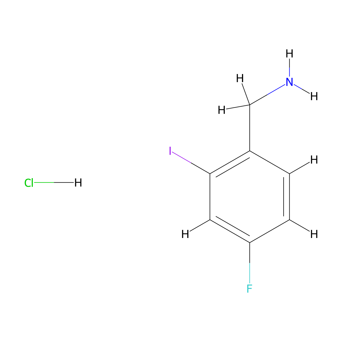 (4-Fluoro-2-iodophenyl)methanamine hydrochloride molecular structure, CAS 1256081-89-6