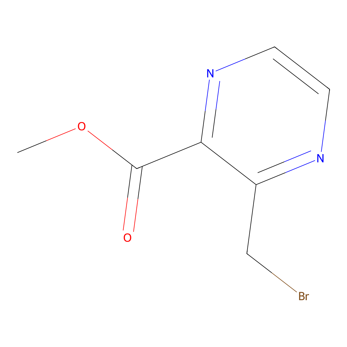 Methyl 3-(bromomethyl)pyrazine-2-carboxylate molecular structure, CAS 1256084-42-0