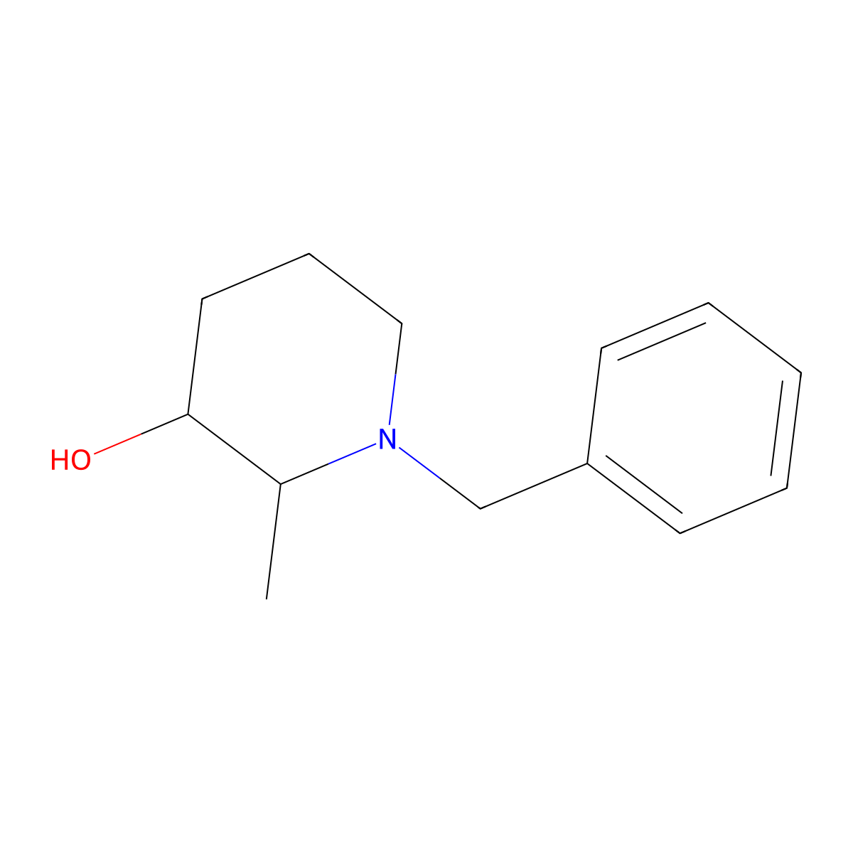 1-Benzyl-2-methylpiperidin-3-ol molecular structure, CAS 1256091-41-4