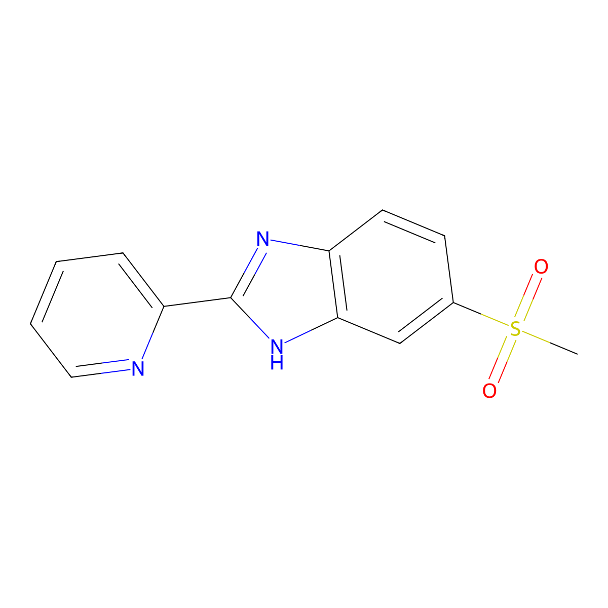6-methanesulfonyl-2-(pyridin-2-yl)-1H-1,3-benzodiazole molecular structure, CAS 1256094-30-0