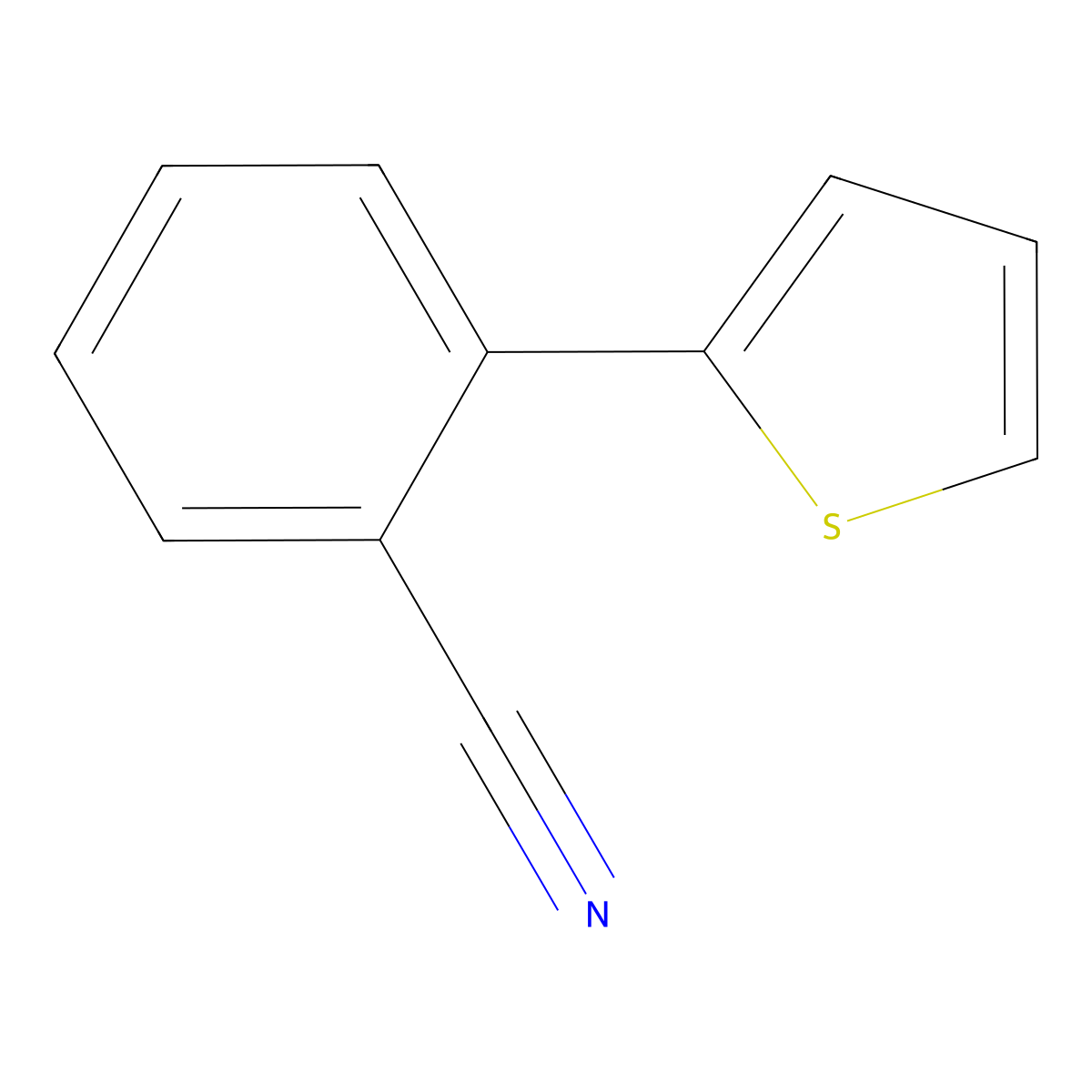 2-(2-Thienyl)benzonitrile molecular structure, CAS 125610-77-7