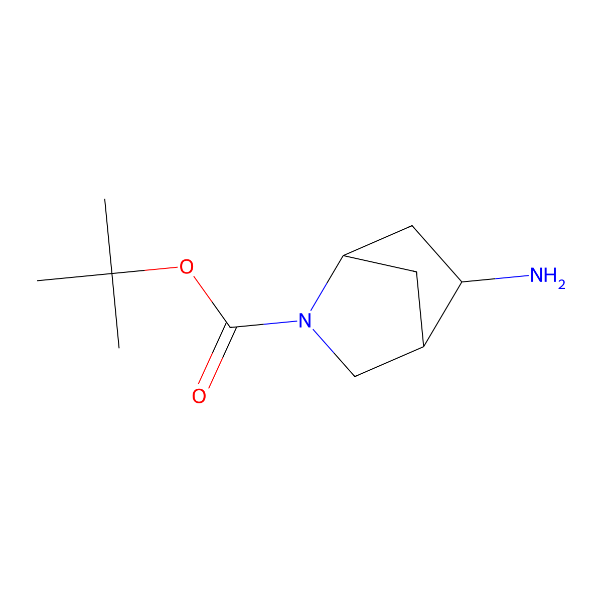 tert-butyl (1S,4S,5S)-5-amino-2-azabicyclo[2.2.1]heptane-2-carboxylate molecular structure, CAS 1256107-32-0