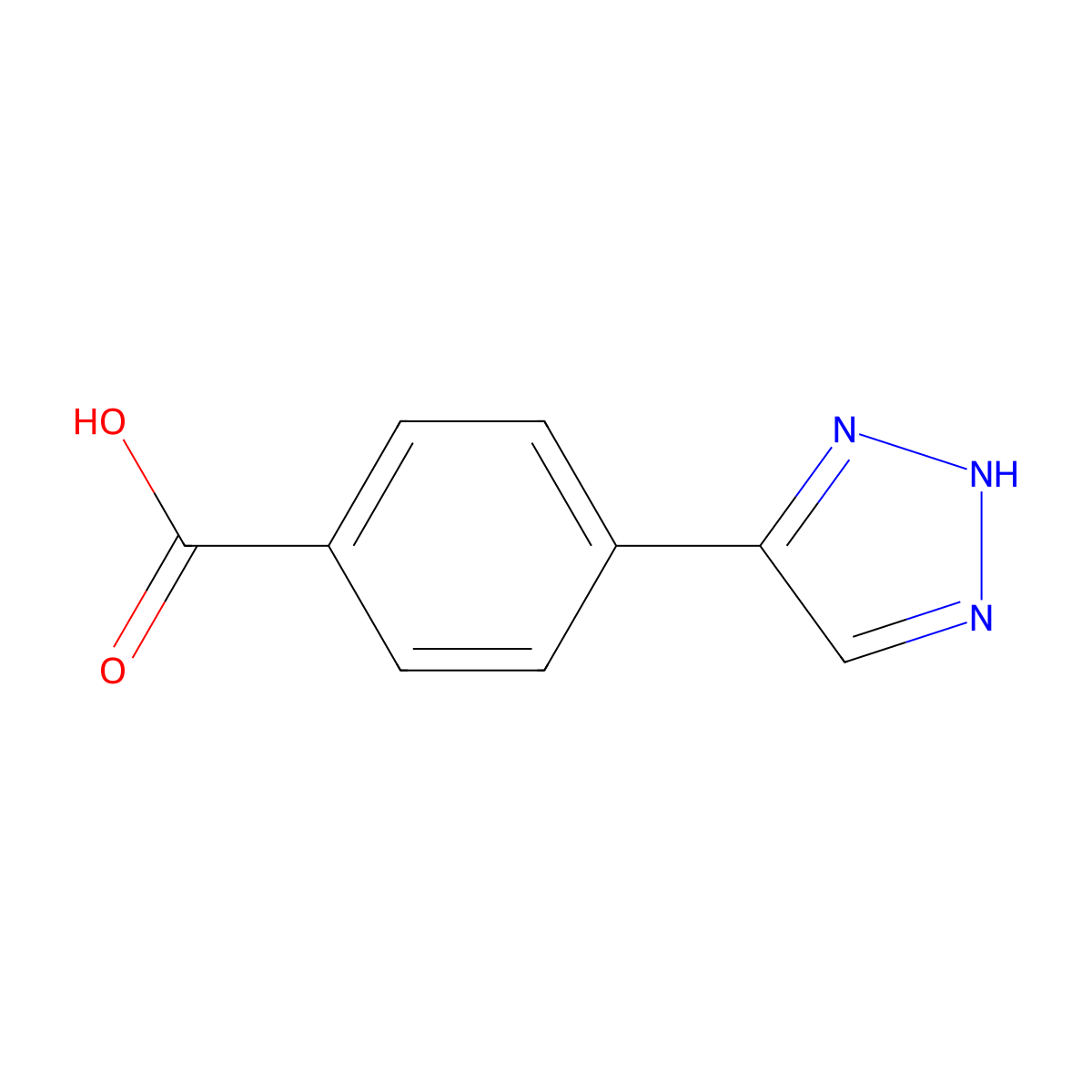 4-(1H-1,2,3-triazol-4-yl)benzoic acid molecular structure, CAS 1256164-21-2