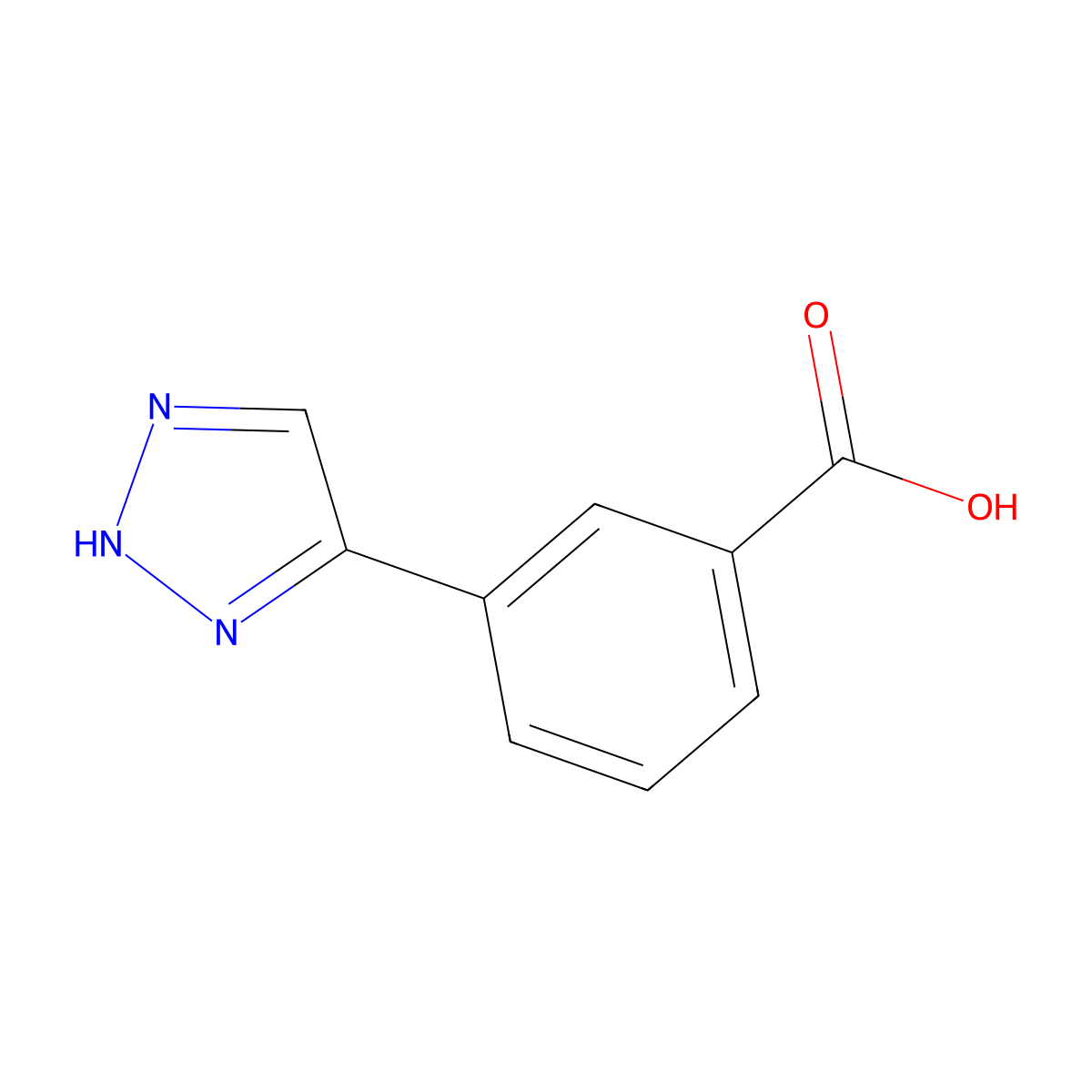 3-(1H-1,2,3-triazol-4-yl)benzoic acid molecular structure, CAS 1256164-22-3