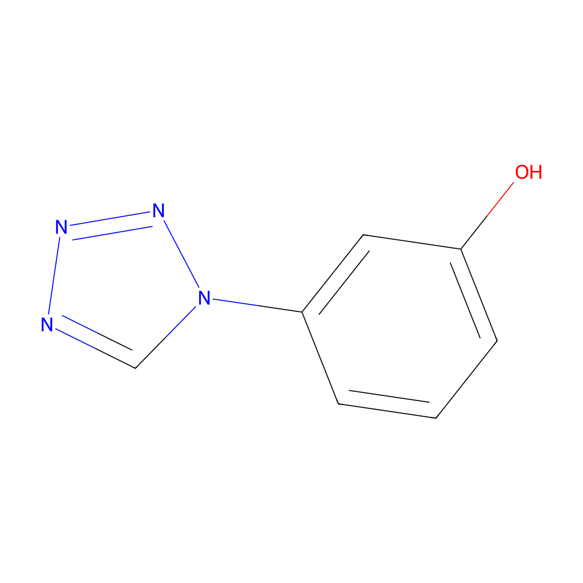 3-(1H-tetrazol-1-yl)phenol molecular structure, CAS 125620-16-8