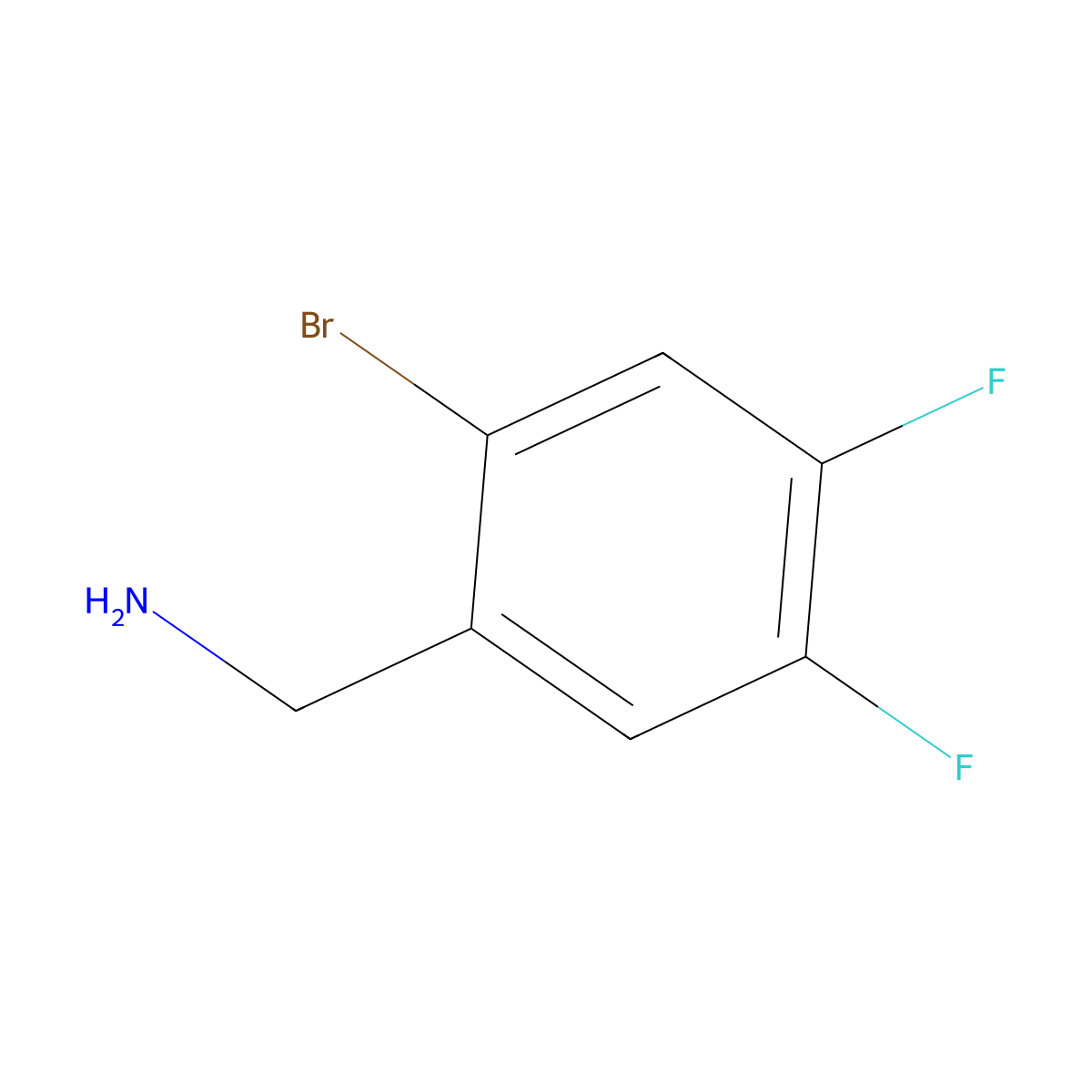 (2-Bromo-4,5-difluorophenyl)methanamine molecular structure, CAS 1256238-50-2