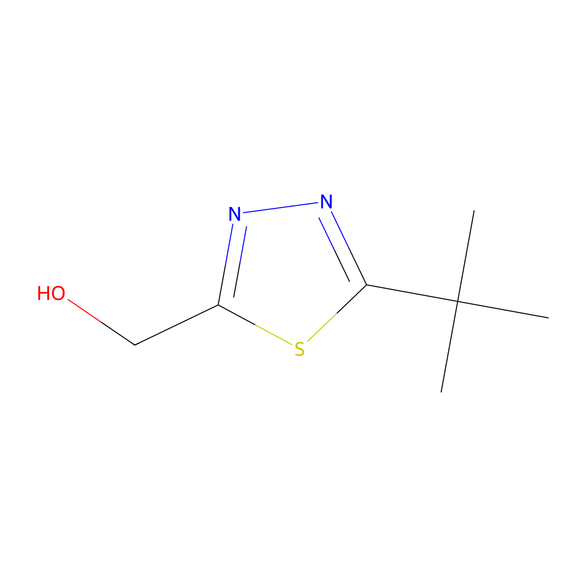 (5-Tert-butyl-1,3,4-thiadiazol-2-yl)methanol molecular structure, CAS 1256240-31-9