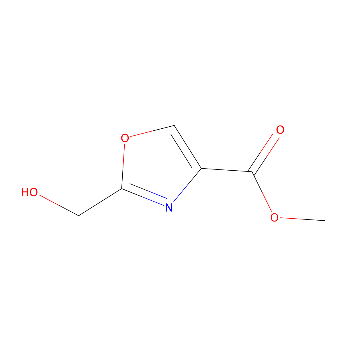 Methyl 2-(hydroxymethyl)oxazole-4-carboxylate molecular structure, CAS 1256240-37-5