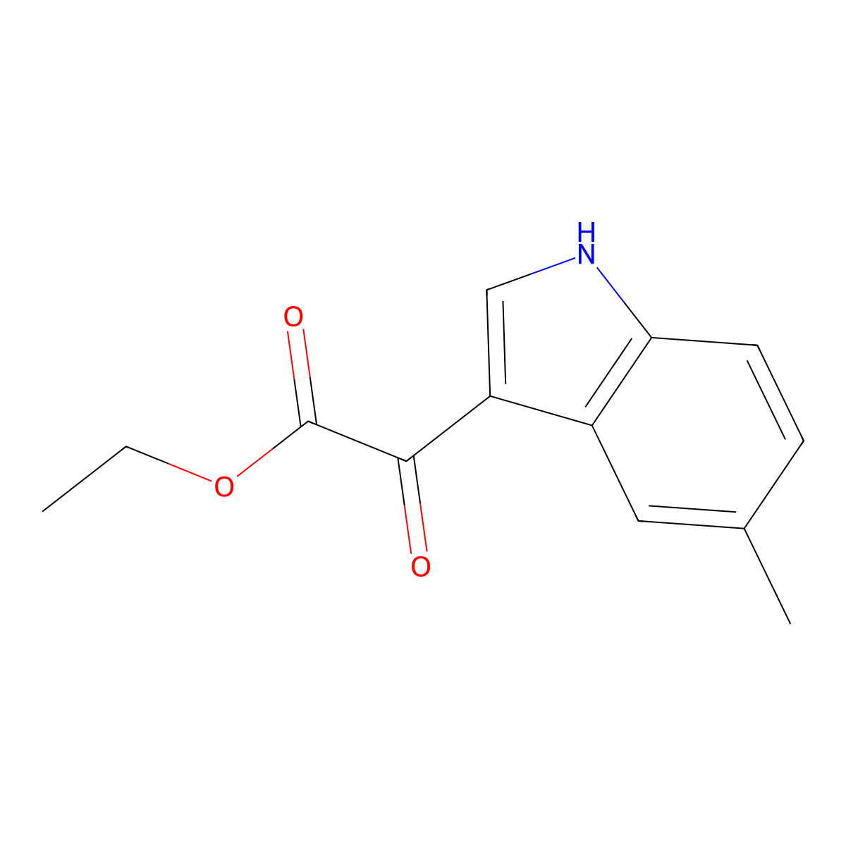 Ethyl 2-(5-Methyl-3-indolyl)-2-oxoacetate molecular structure, CAS 1256246-49-7