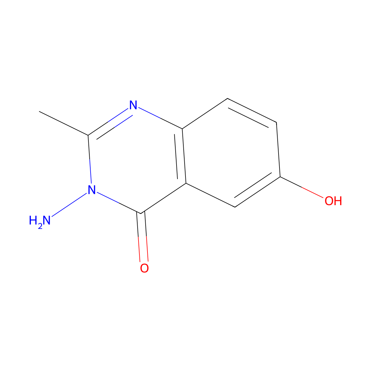 3-amino-6-hydroxy-2-methylquinazolin-4(3H)-one molecular structure, CAS 1256246-92-0