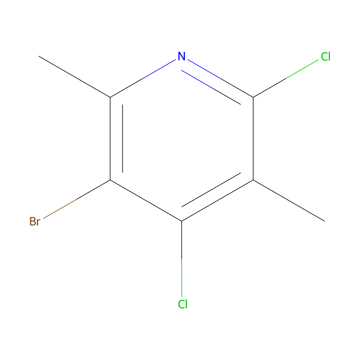 3-Bromo-4,6-dichloro-2,5-dimethylpyridine molecular structure, CAS 1256254-36-0