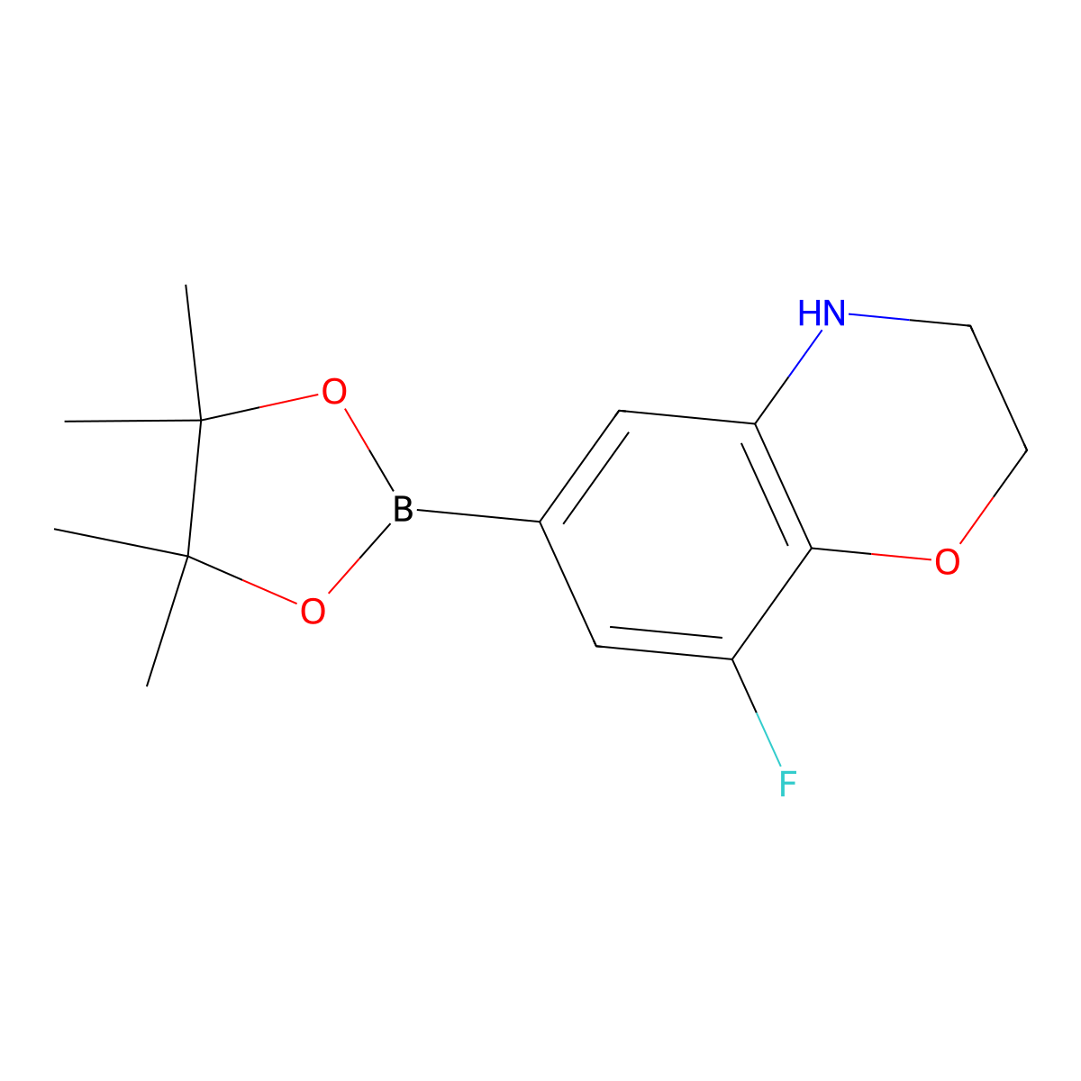 8-Fluoro-6-(4,4,5,5-tetramethyl-1,3,2-dioxaborolan-2-yl)-3,4-dihydro-2h-benzo[b][1,4]oxazine molecular structure, CAS 1256255-96-5