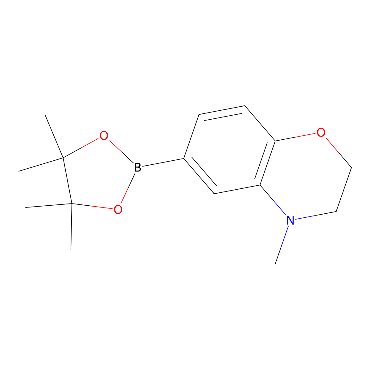 4-methyl-6-(4,4,5,5-tetramethyl-1,3,2-dioxaborolan-2-yl)-3,4-dihydro-2H-benzo[b][1,4]oxazine molecular structure, CAS 1256256-24-2