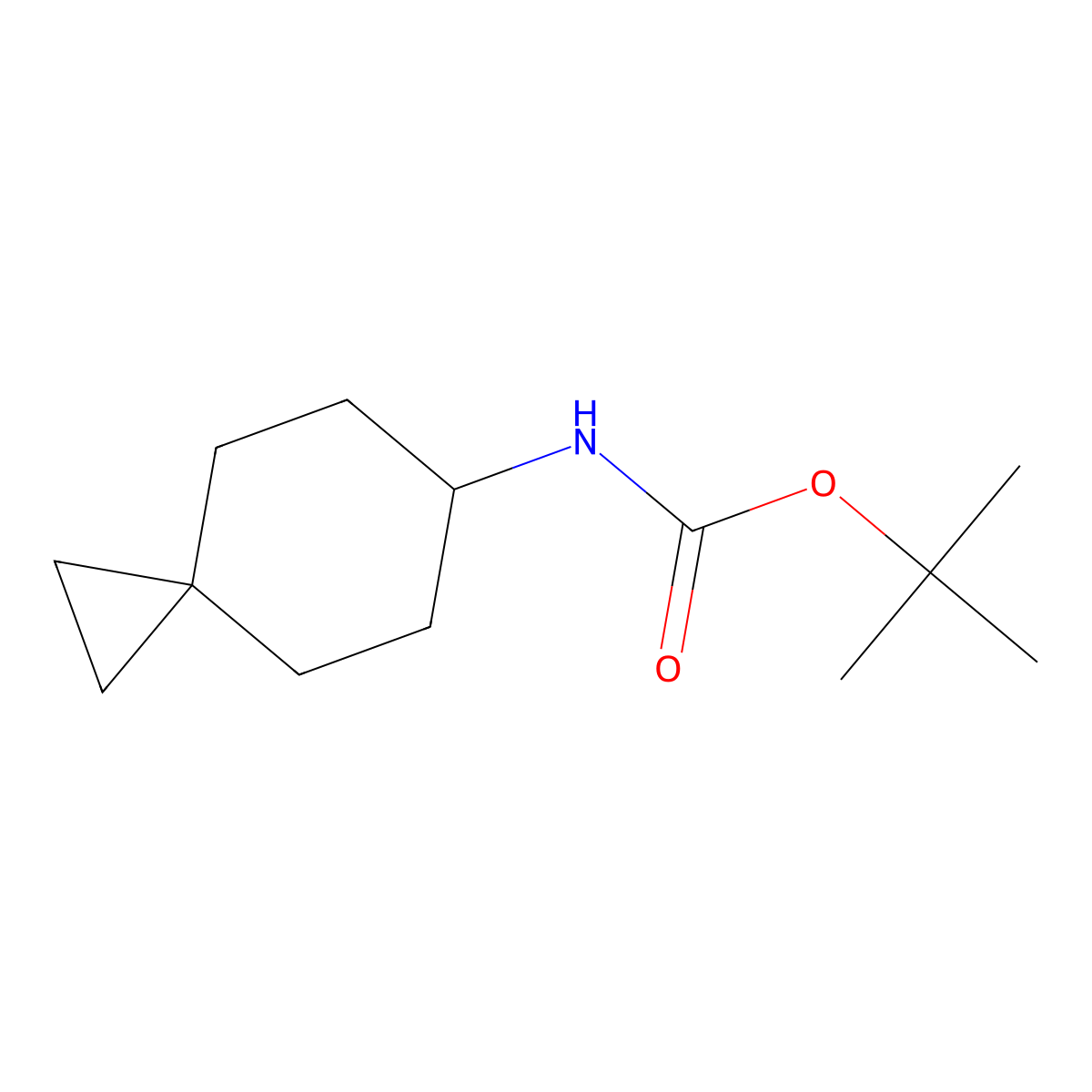 tert-Butyl spiro[2.5]octan-6-ylcarbamate molecular structure, CAS 1256256-52-6