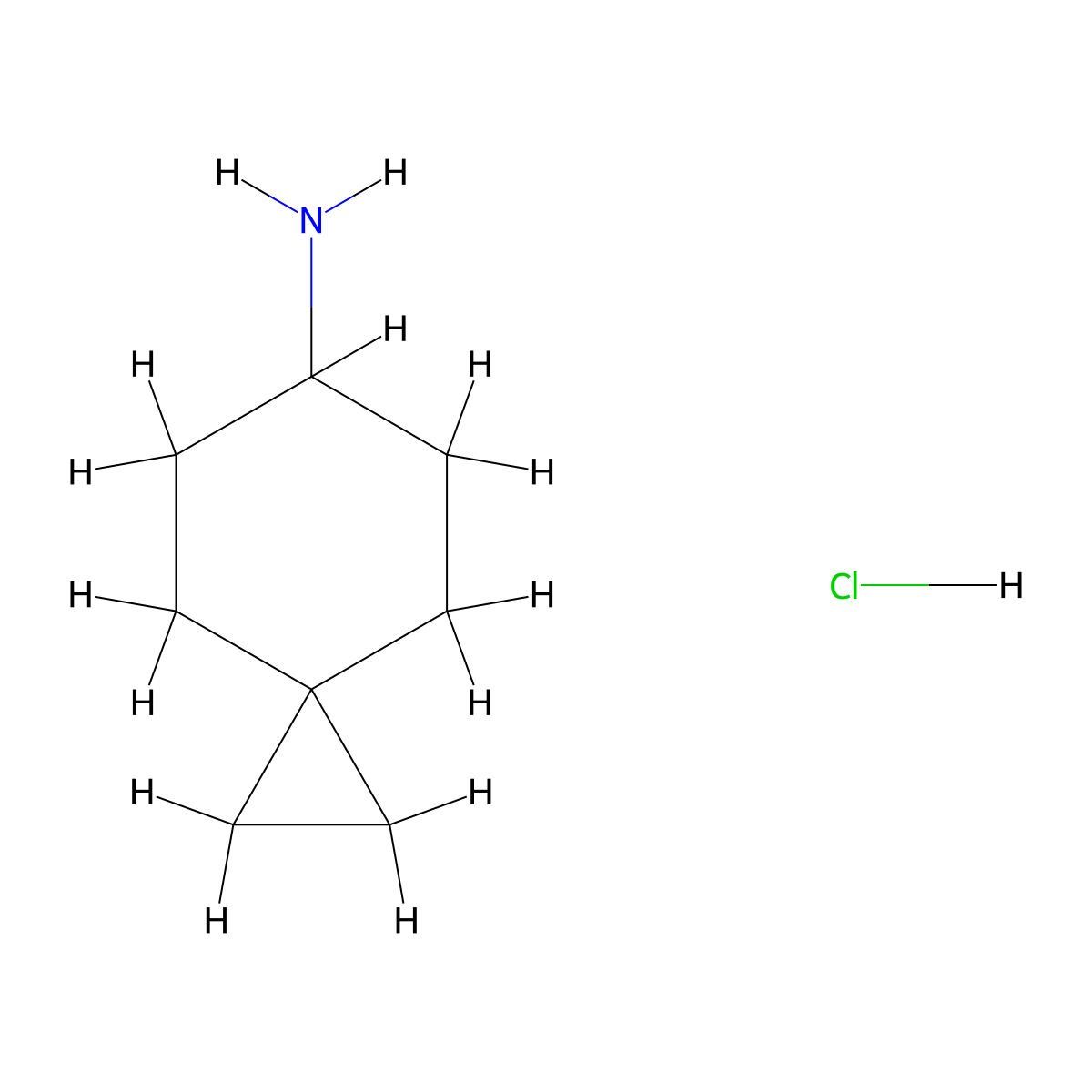 Spiro(2.5)octan-6-amine hydrochloride molecular structure, CAS 1256256-54-8