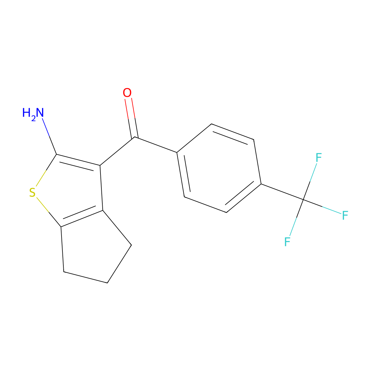 3-[4-(trifluoromethyl)benzoyl]-4H,5H,6H-cyclopenta[b]thiophen-2-amine molecular structure, CAS 1256257-04-1