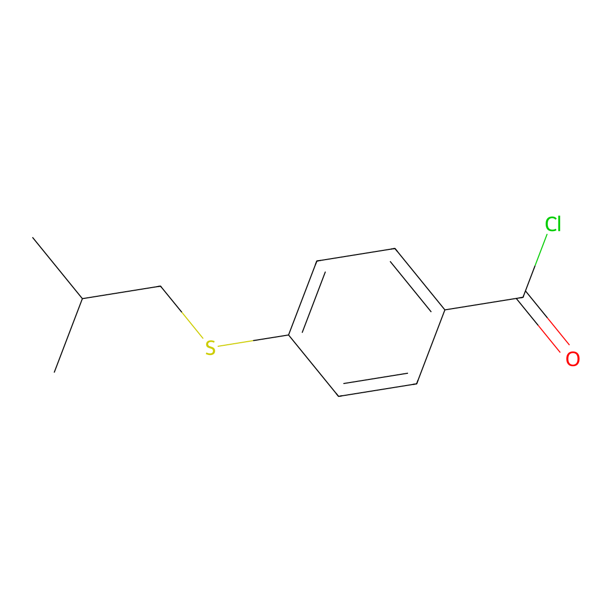 4-(iso-Butylthio)benzoyl chloride molecular structure, CAS 1256261-54-7