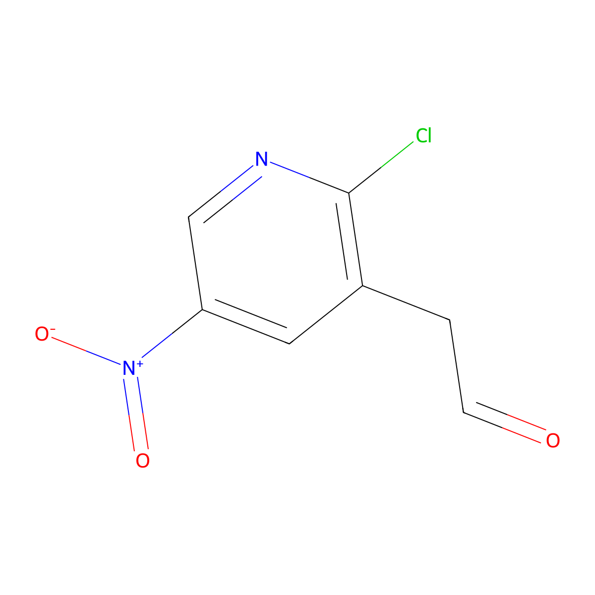 2-(2-Chloro-5-nitropyridin-3-yl)acetaldehyde molecular structure, CAS 1256264-86-4