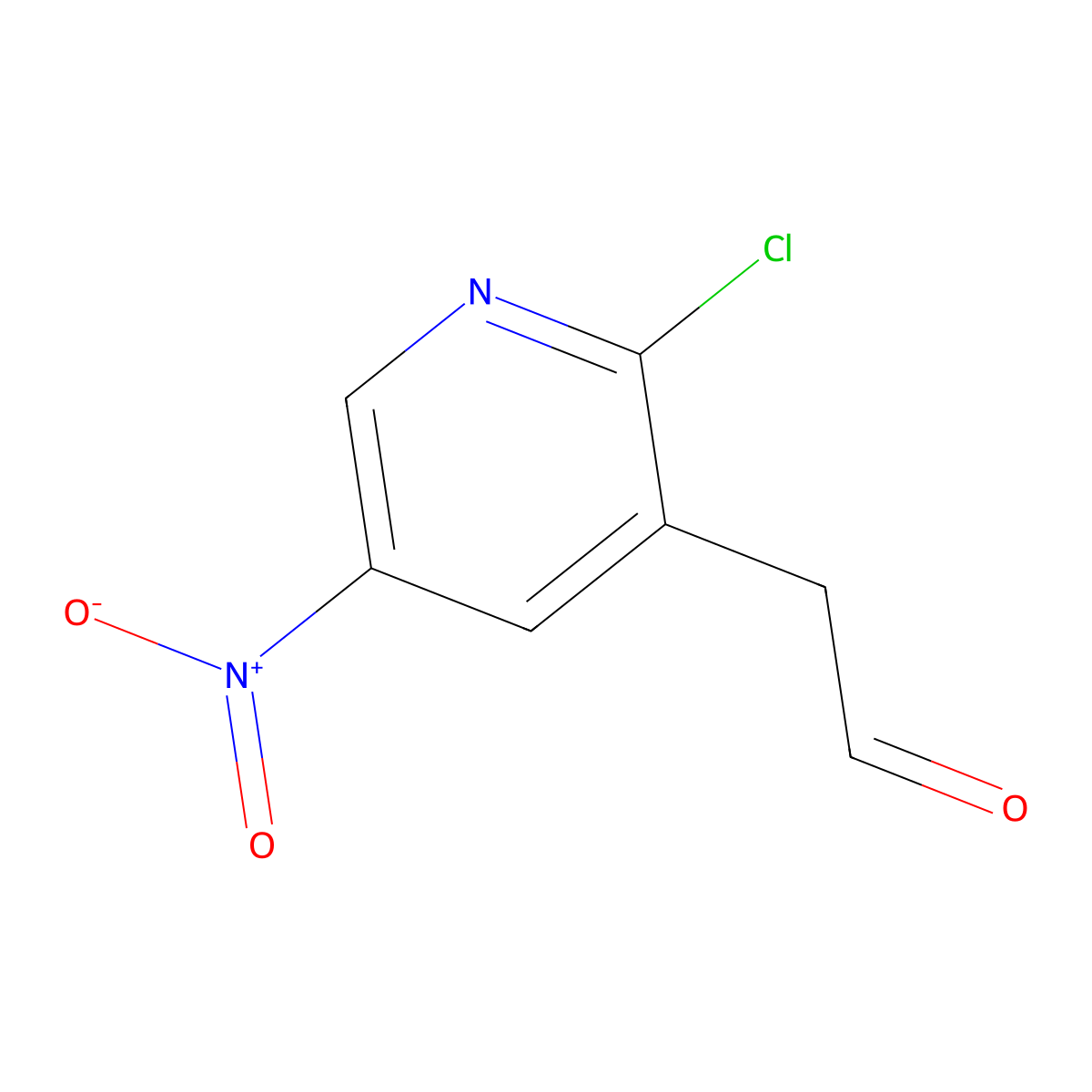 2-(2-Chloro-5-nitropyridin-3-yl)acetaldehyde molecular structure, CAS 1256264-86-4