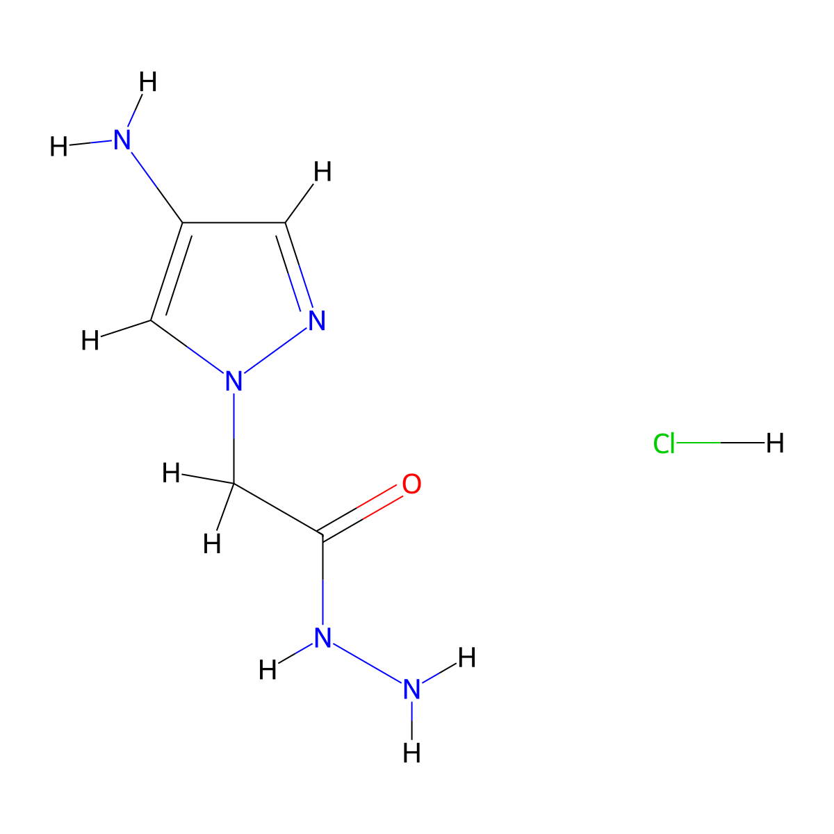2-(4-Amino-1H-pyrazol-1-yl)acetohydrazide hydrochloride molecular structure, CAS 1256264-87-5