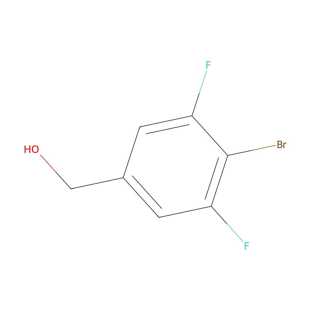 (4-Bromo-3,5-difluorophenyl)methanol molecular structure, CAS 1256276-36-4