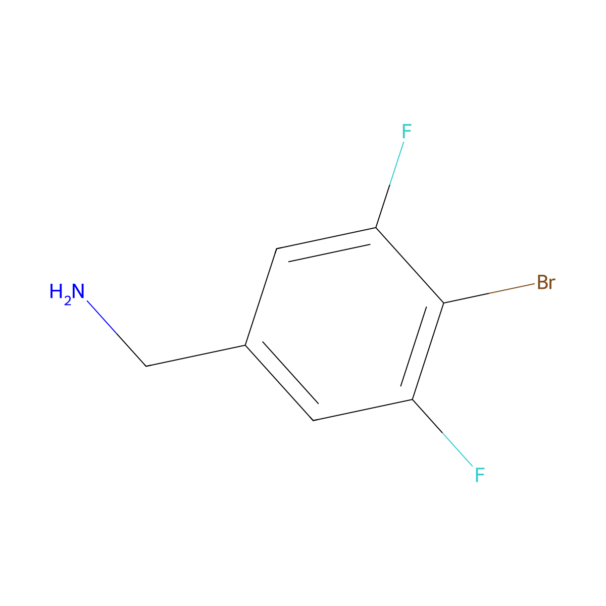 4-Bromo-3,5-difluorobenzylamine molecular structure, CAS 1256276-37-5