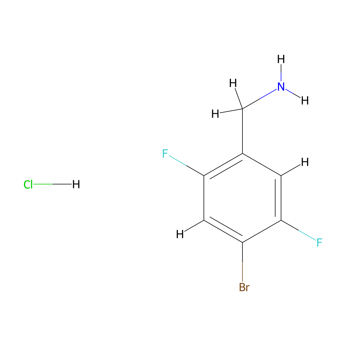 (4-Bromo-2,5-difluorophenyl)methanamine hydrochloride molecular structure, CAS 1256276-39-7