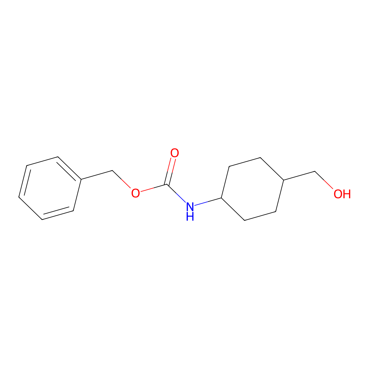Benzyl trans-4-(hydroxymethyl)cyclohexylcarbamate molecular structure, CAS 1256276-45-5
