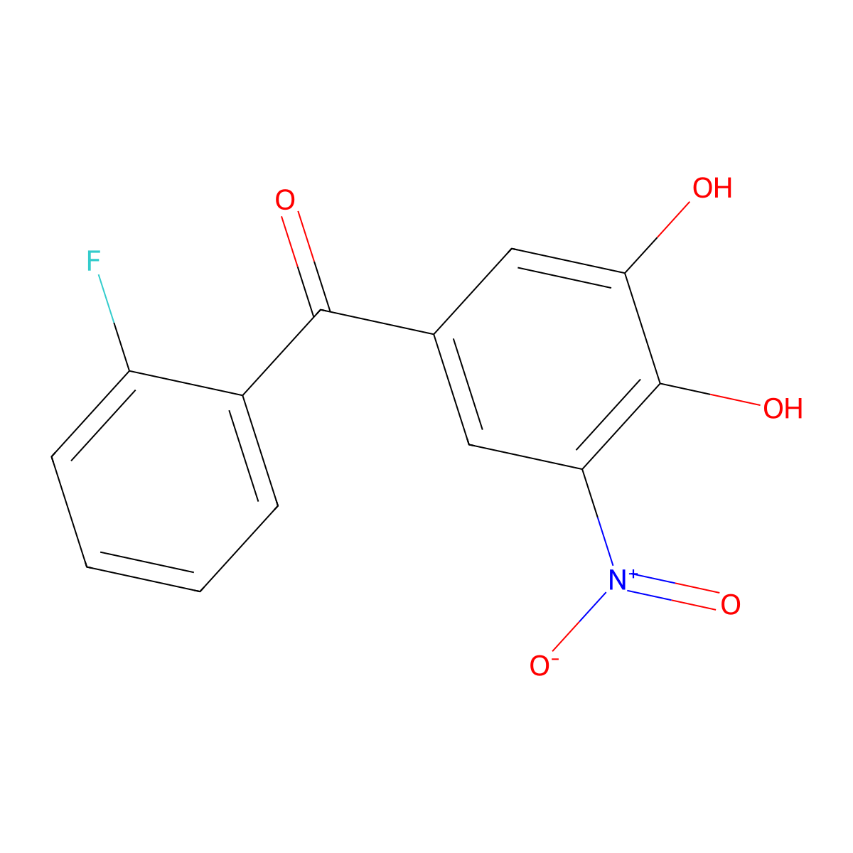 (3,4-Dihydroxy-5-nitrophenyl)(2-fluorophenyl)methanone molecular structure, CAS 125628-97-9