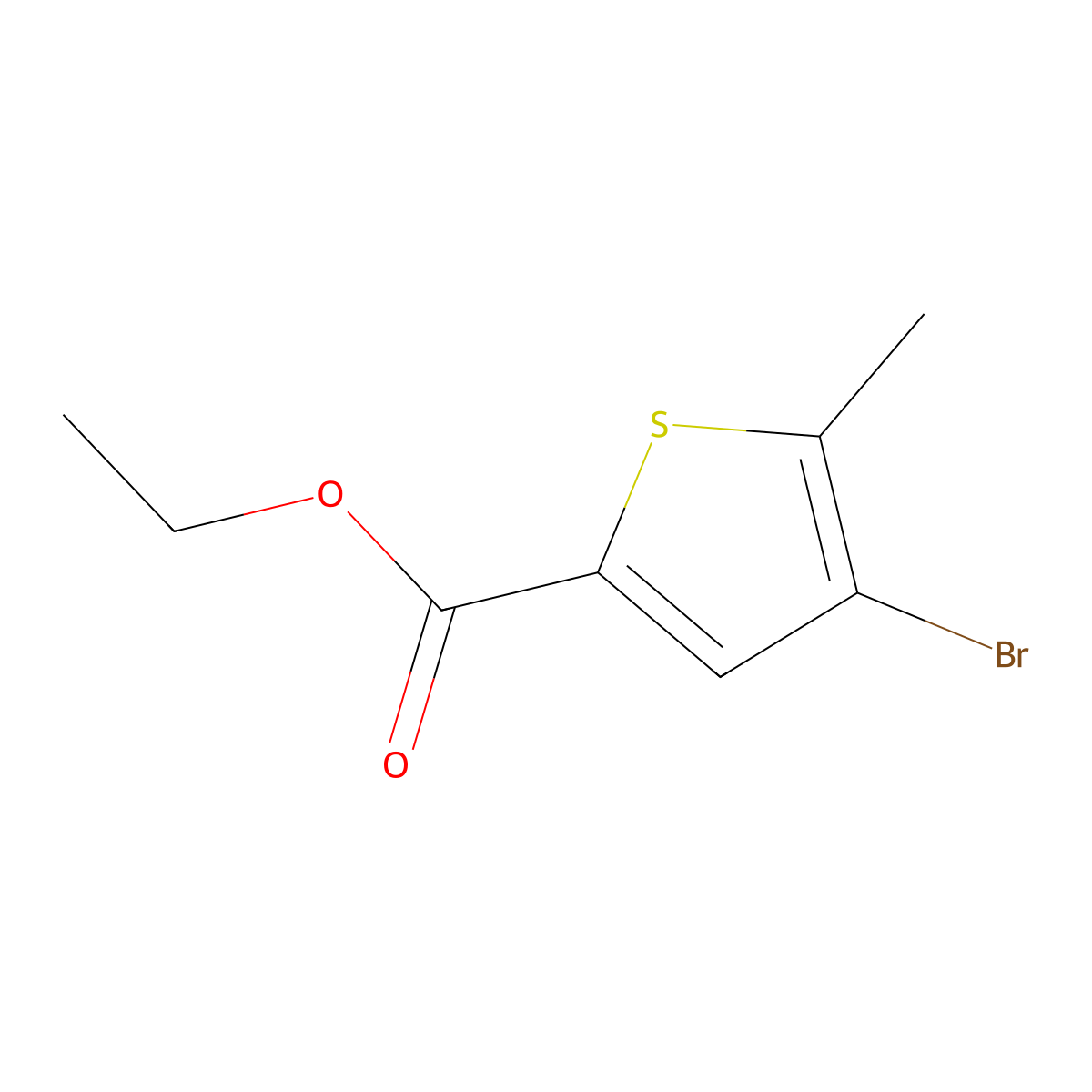 Ethyl 4-bromo-5-methylthiophene-2-carboxylate molecular structure, CAS 1256286-44-8