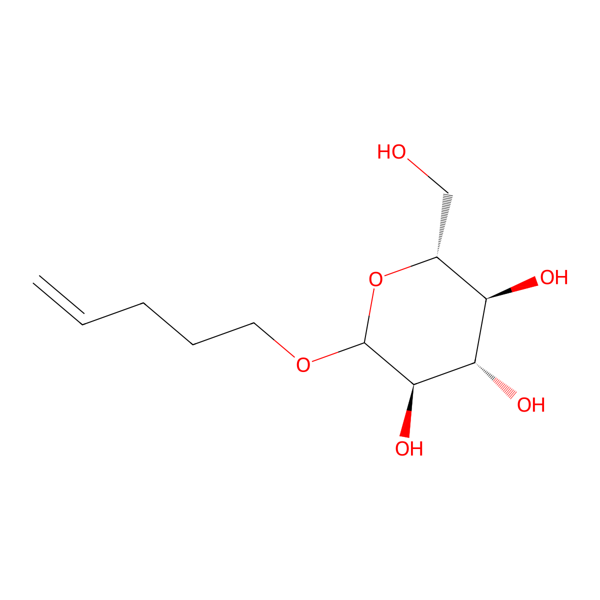 Pent-4-enyl-D-glucopyranoside molecular structure, CAS 125631-33-6