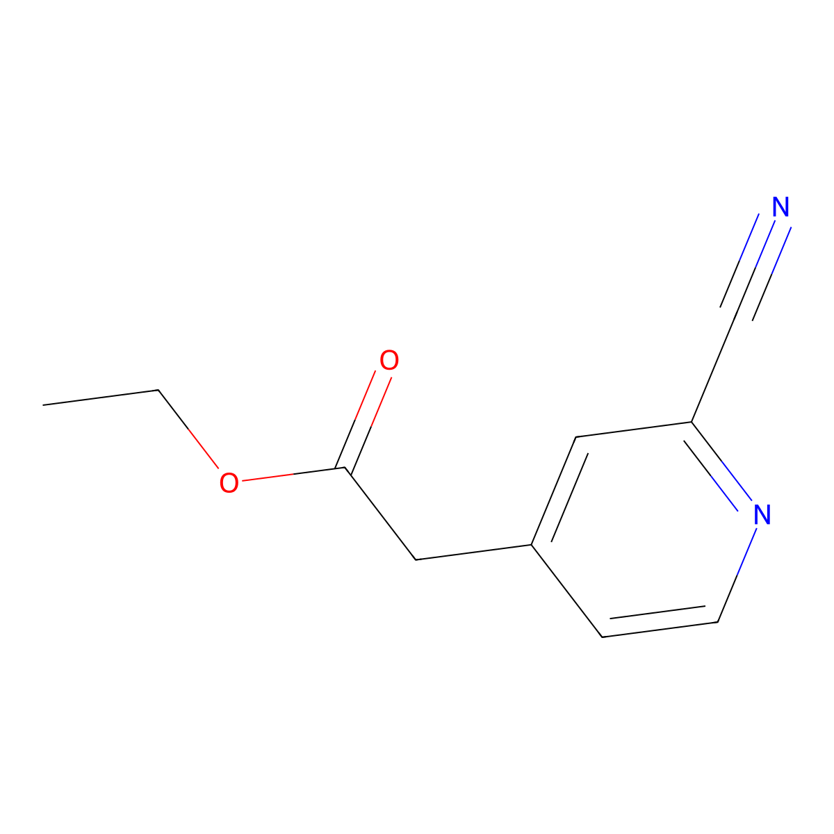 (2-Cyano-pyridin-4-yl)-acetic acid ethyl ester molecular structure, CAS 1256337-25-3