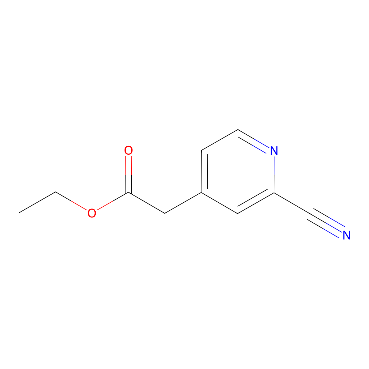 (2-Cyano-pyridin-4-yl)-acetic acid ethyl ester molecular structure, CAS 1256337-25-3