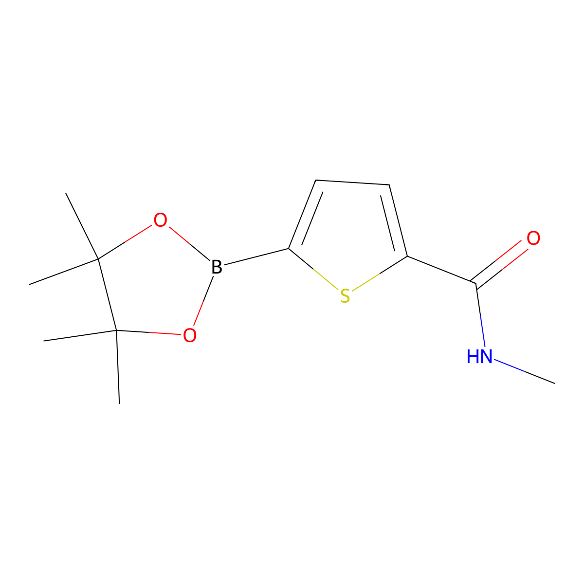 N-methyl-5-(4,4,5,5-tetramethyl-1,3,2-dioxaborolan-2-yl)thiophene-2-carboxamide molecular structure, CAS 1256339-77-1